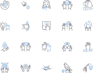 Growth outline icons collection. Expansion, Advancement, Increase, Amplify, Augment, Progress, Upward vector and illustration concept set. Elevate, Boost, Skyrocket linear signs