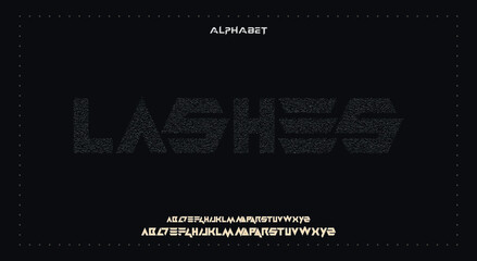 LASHES Abstract Fashion Best font alphabet. Minimal modern urban fonts for logo, brand, fashion, Heading etc. Typography typeface uppercase lowercase and number. vector illustration full Premium look
