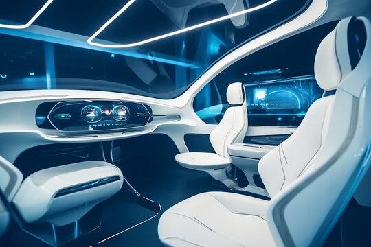 Futuristic personal transport or vehicle interior background.