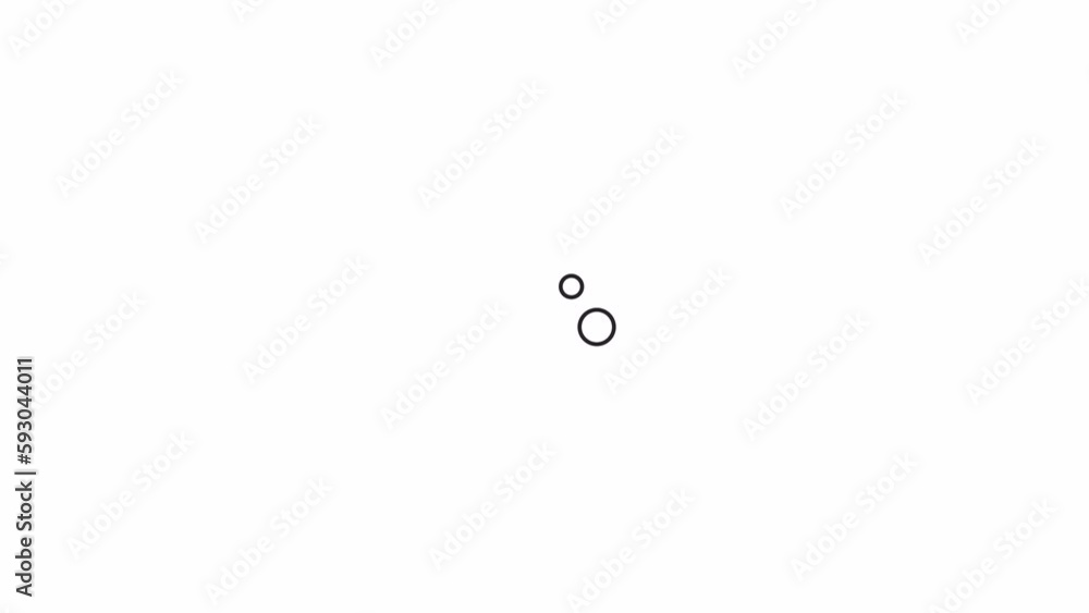 Poster animated bw spherical bacteria. black and white thin line icon 4k video footage for web design. micr