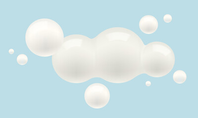 Vector abstract white cloud in realistic style. Vector digital cloud.