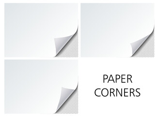 Paper corner realistic illustration