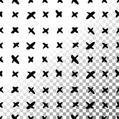 Transparent seamless hand drawn pattern