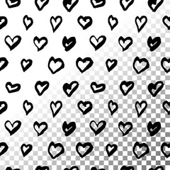Transparent seamless hand drawn pattern