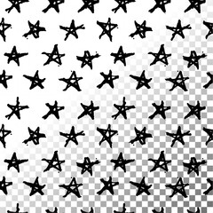 Transparent seamless hand drawn pattern