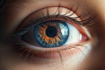 Captivating close up reveals intricate beauty of a woman's eye. Generative AI