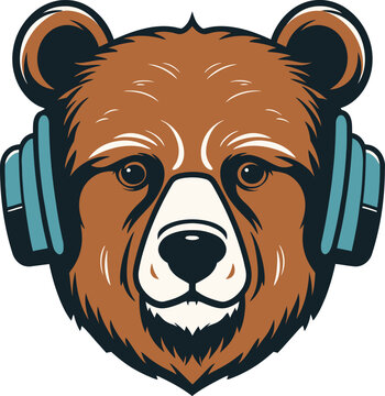 Cool bear illustration for t-shirt and other uses.