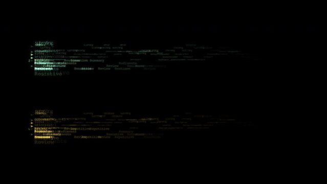 A set of 2 animated text and data elements with motion blur. The elements come with and without alpha channel and are 4k 24p.