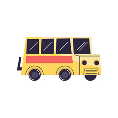 Yellow tour bus delivering passengers
