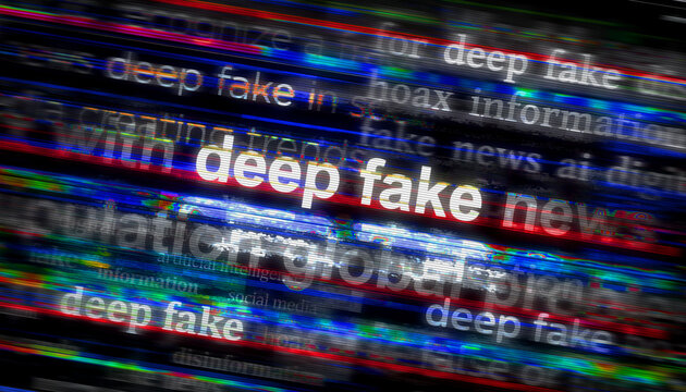 Deep fake hoax and manipulation headline titles media 3d illustration