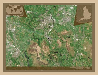 Blackburn with Darwen, England - Great Britain. Low-res satellite. Labelled points of cities © Yarr65