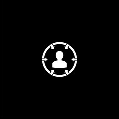 Obraz premium Customer centricity icon isolated on dark background