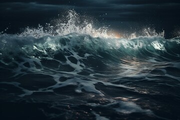 Obraz na płótnie Canvas Sea waves, AI, Created with AI, Generative AI