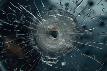 Ultra-Realistic Broken Glass and Bullet Hole Image
