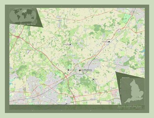 Brentwood, England - Great Britain. OSM. Labelled points of cities