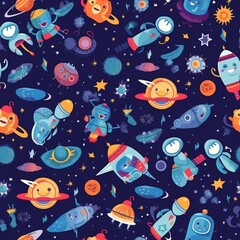 Naklejka premium seamless pattern in space