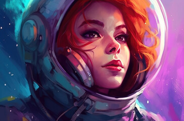 Cartoon kid space explorer. sketch art for artist creativity and inspiration. generative AI	
