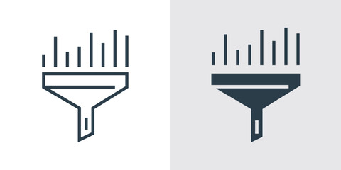 Filter icon funnel symbol line art vector design