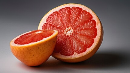 Naklejka na ściany i meble Ripe grapefruit on a grey background