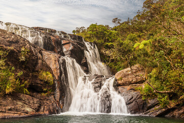 Fototapeta na wymiar Bakers Falls In Horton Plains, Sri Lanka
