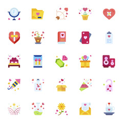 Love And Wedding icon set. Romantic design elements.