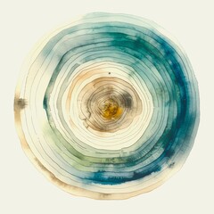 watercolor tree rings