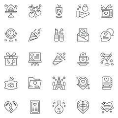 Fototapeta premium Love icons pack. Love symbols collection. Graphic icons element.