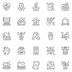 Valentine icon pack including girl. couple. movie. women. love.