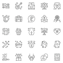 wedding icon pack. marrying. ceremony icons.Vector illustration.