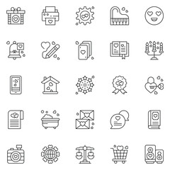 Wedding celebration icons collection. UI icon set.
