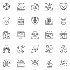 wedding icon pack. marrying. ceremony icons.Vector illustration.