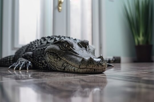 Danger Lurks in the Living Room: A Big Green Alligator Floors Your Apartment. Generative AI