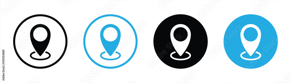 Poster location pin icon set. map markers and pointer icon symbol sign collections, vector illustration