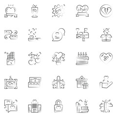 Love icons pack. Love symbols collection. Graphic icons element.
