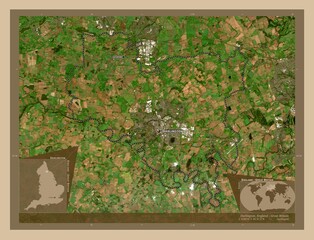 Darlington, England - Great Britain. Low-res satellite. Labelled points of cities