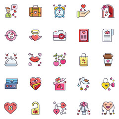 Wedding celebration icons collection. UI icon set.