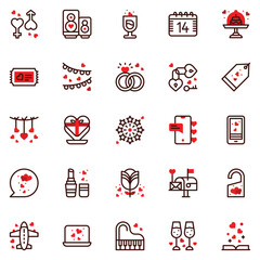 Set of friendship icons. Vector Illustration