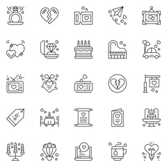 Wedding celebration icons collection. UI icon set.