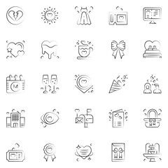 Set of friendship icons. Vector Illustration