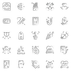 Wedding celebration icons collection. UI icon set.