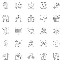 Set of love Icons. Line art Vector illustration.