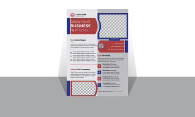 Corporate business cover and back page a4 flyer design template for print.Corporate business flyer template design set with color. marketing, business proposal, promotion, advertise, publication.City 