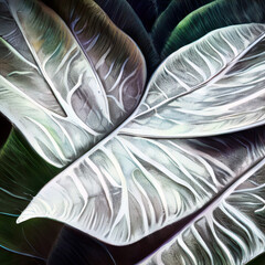 Abstract white plant leaf background