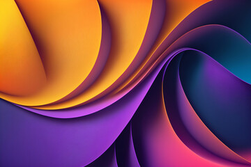 abstract curved wallpaper background, colorful twisted shape, generative ai