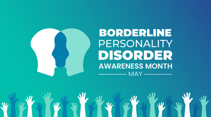 Borderline Personality Disorder Awareness Month background or banner design template celebrate in may