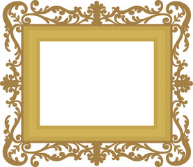 ornate gold vector frame on transparent background