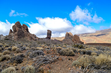 Rocky desert with blue sky