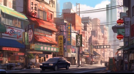 Naklejka premium Tokyo Gaming Art Game Environments Background