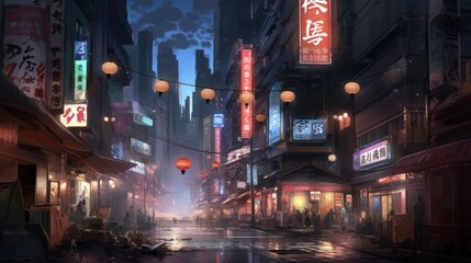 Fototapeta na wymiar Tokyo Gaming Art Game Environments Background