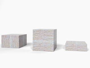 cubes of light marble. Good stands for items on marketplaces